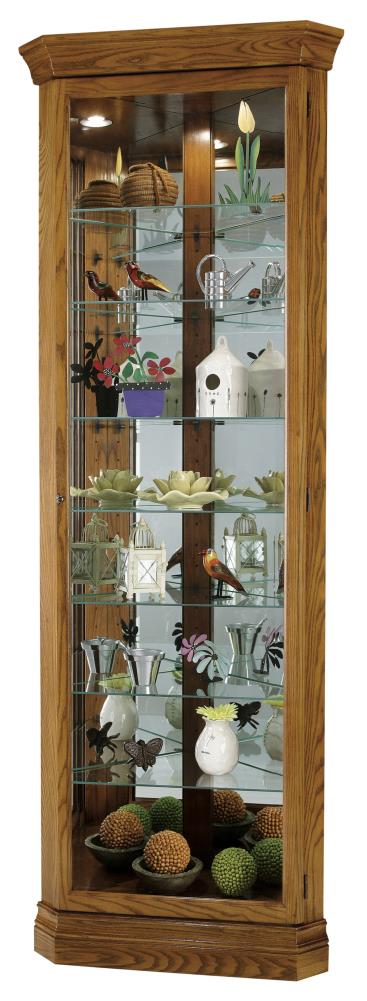 Howard Miller Contemporary/Modern Legacy Oak Wood Oak Curio Cabinet