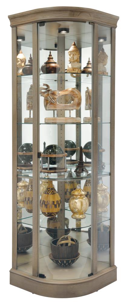 Howard Miller Contemporary/Modern Aged Grey Wood Curio Cabinet