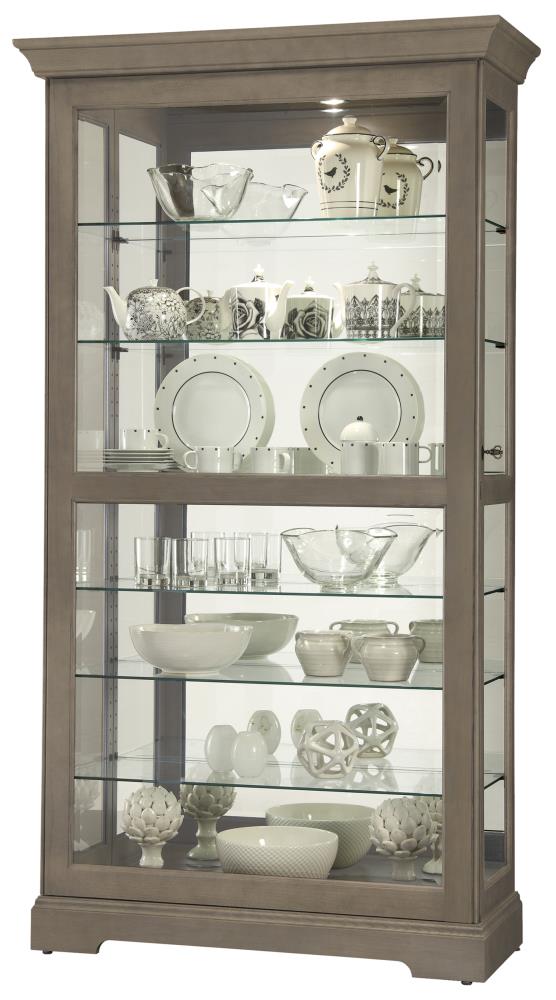 Howard Miller Contemporary/Modern Aged Grey Wood Curio Cabinet