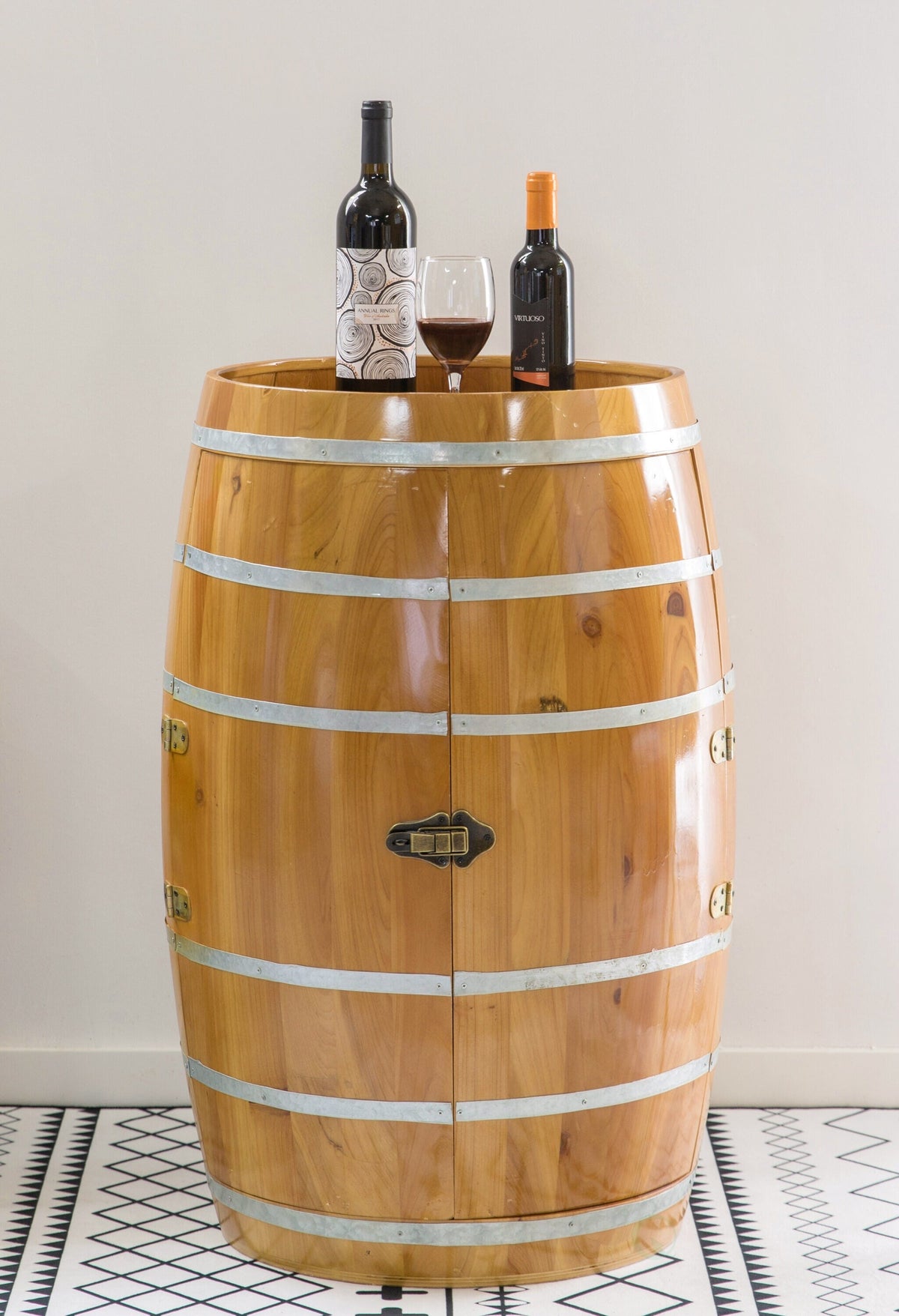 Vintiquewise 14-Bottle Brown/Fir Wood Stackable Wine Cabinet
