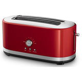 Empire 4-Slice Red Long Slot Toaster with Crumb Tray