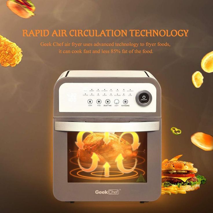 1600-Watts 12 Qt. Gray 16-Preset Modes All-in-One Multi-Function Air Fryer Oven with Rotisserie and Dehydrator