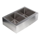 Farmhouse Apron Front Undermount 16-Gauge Stainless Steel 33 in. 50/50 Double Bowl Kitchen Sink with Grid Set and Drains