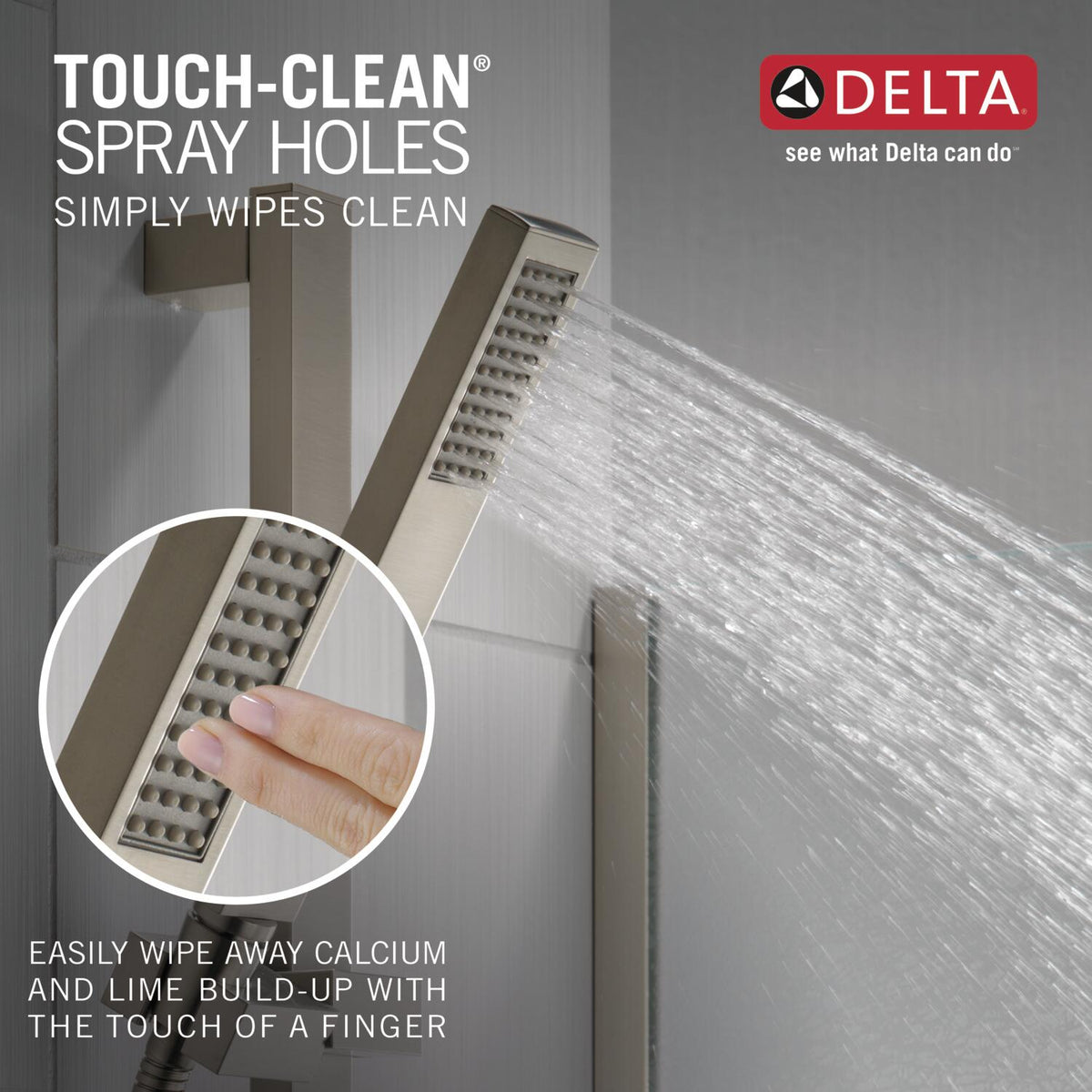 Delta Vero Stainless 1-Spray Handheld Shower with Slide Bar, 1.75 GPM (6.6 LPM)