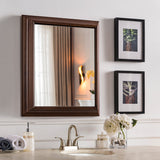 allen + roth 22.5-in x 27.5-in Fog Free Surface Mount Espresso Mirrored Soft Close Medicine Cabinet