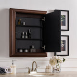 allen + roth 22.5-in x 27.5-in Fog Free Surface Mount Espresso Mirrored Soft Close Medicine Cabinet