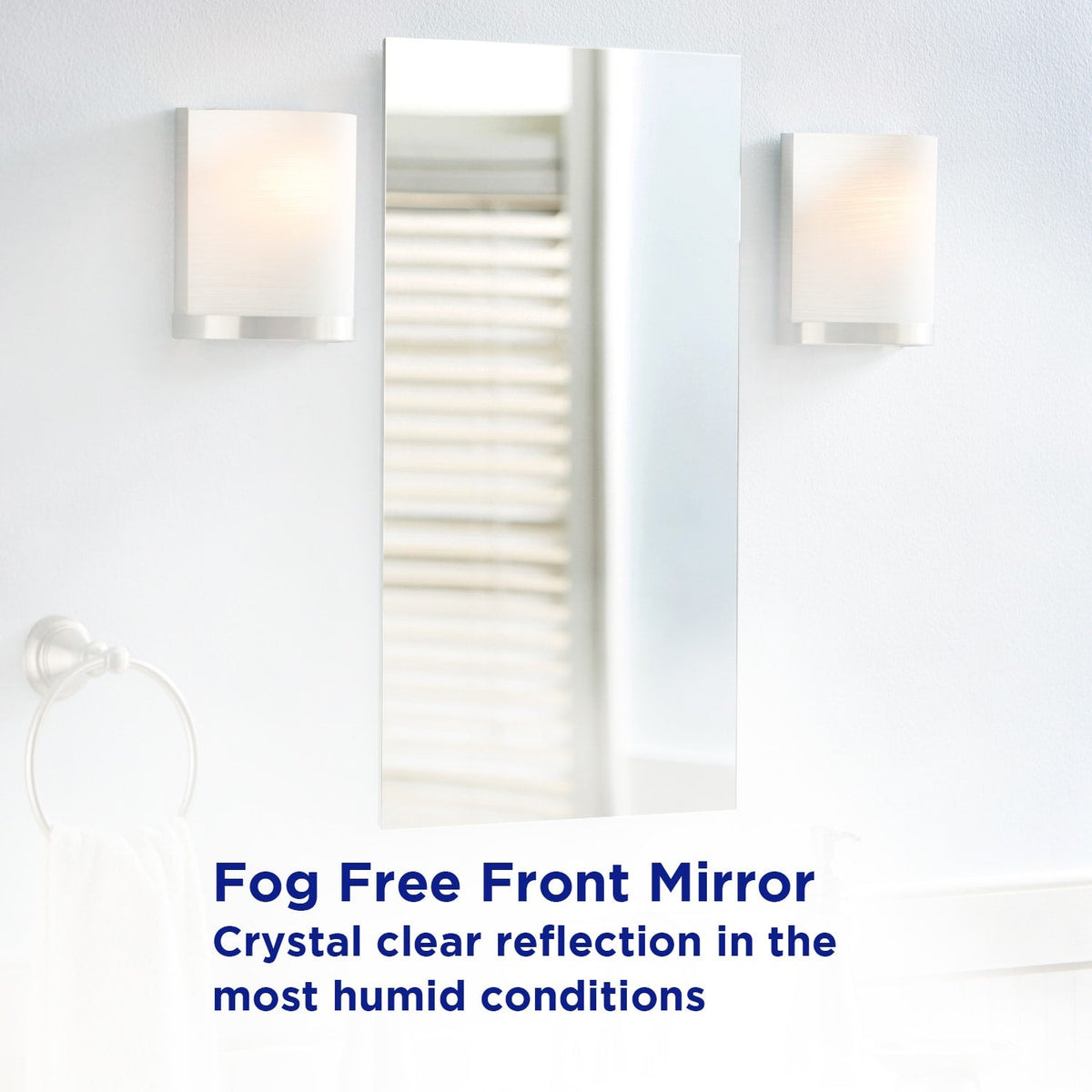 allen + roth 15-in x 26-in Fog Free Surface/Recessed Mount Silver Mirrored Soft Close Medicine Cabinet