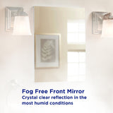 allen + roth 16-in x 20-in Fog Free Surface/Recessed Mount Silver Mirrored Soft Close Medicine Cabinet