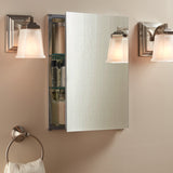 allen + roth 16-in x 20-in Fog Free Surface/Recessed Mount Silver Mirrored Soft Close Medicine Cabinet