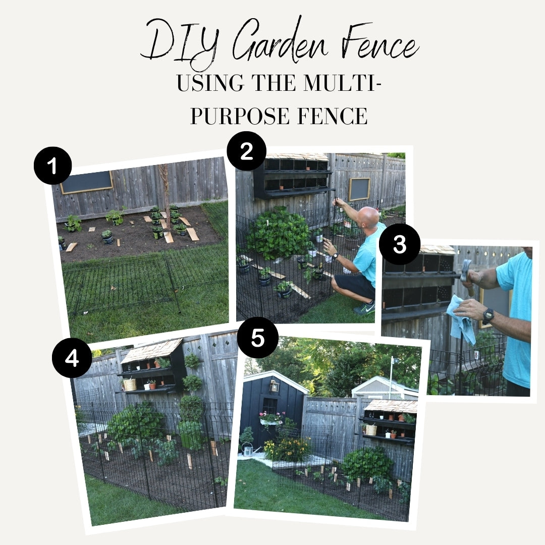 YARDLINK 3-ft W Powder-coated Galvanized Steel Flat-top No Dig Garden Fence Panel