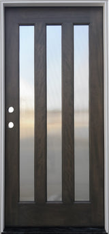 Creative Entryways 36-in x 80-in Ash Stained Prehung Full Lite Front Door
