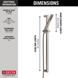 Delta Vero Stainless 1-Spray Handheld Shower with Slide Bar, 1.75 GPM (6.6 LPM)