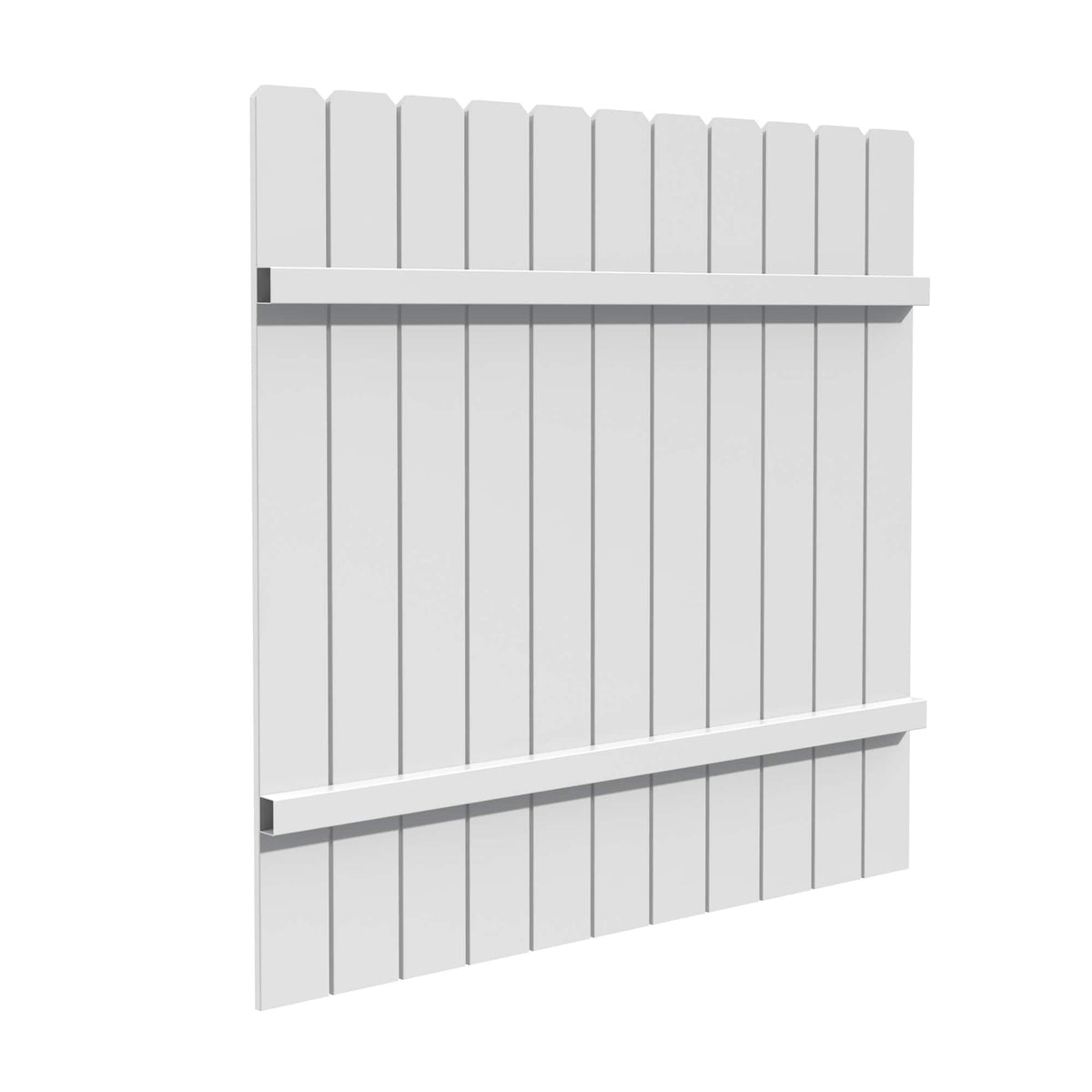Freedom All American Dogear 6-ft H x 6-ft W White Privacy Vinyl Fence Panel (Assembled)