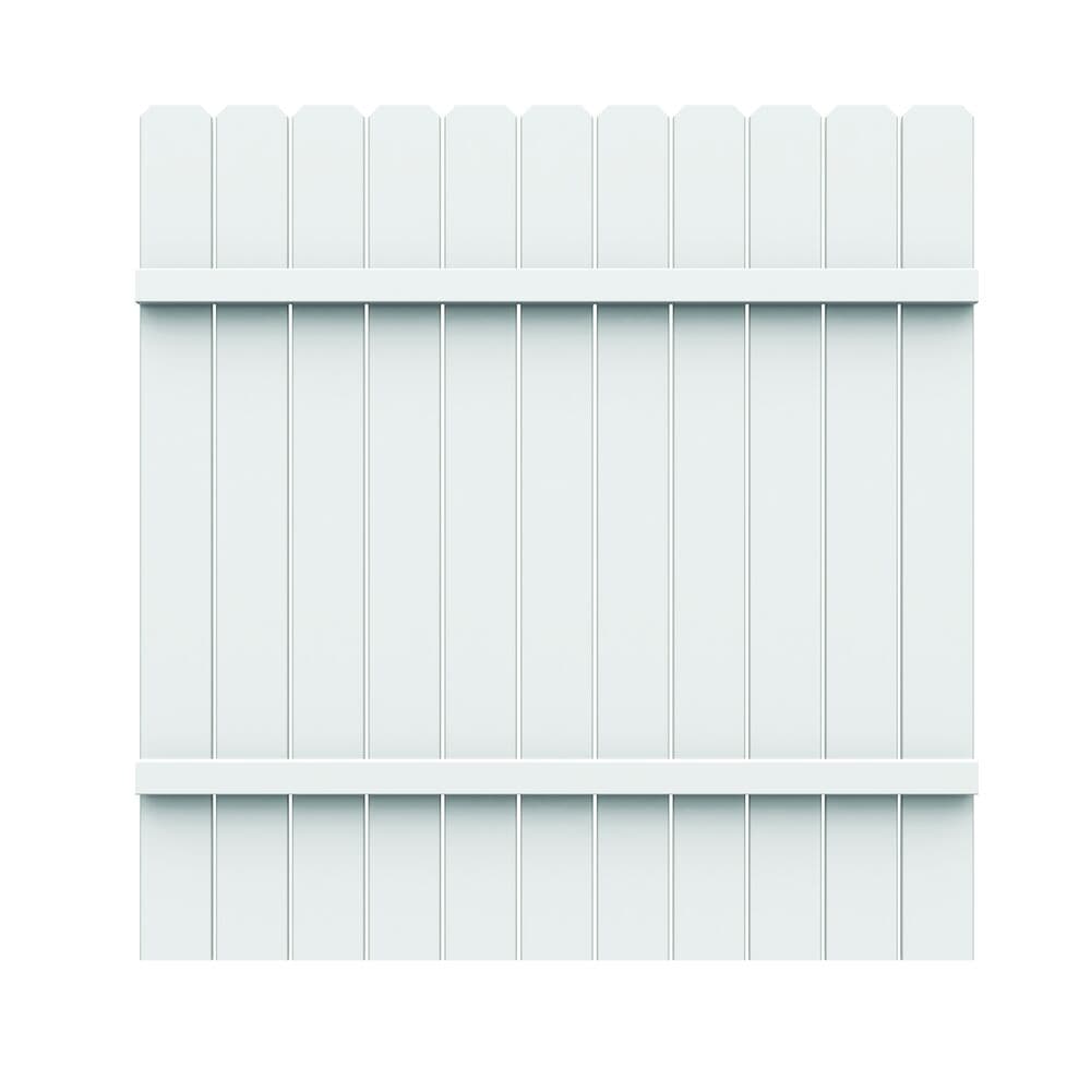 Freedom All American Dogear 6-ft H x 6-ft W White Privacy Vinyl Fence Panel (Assembled)