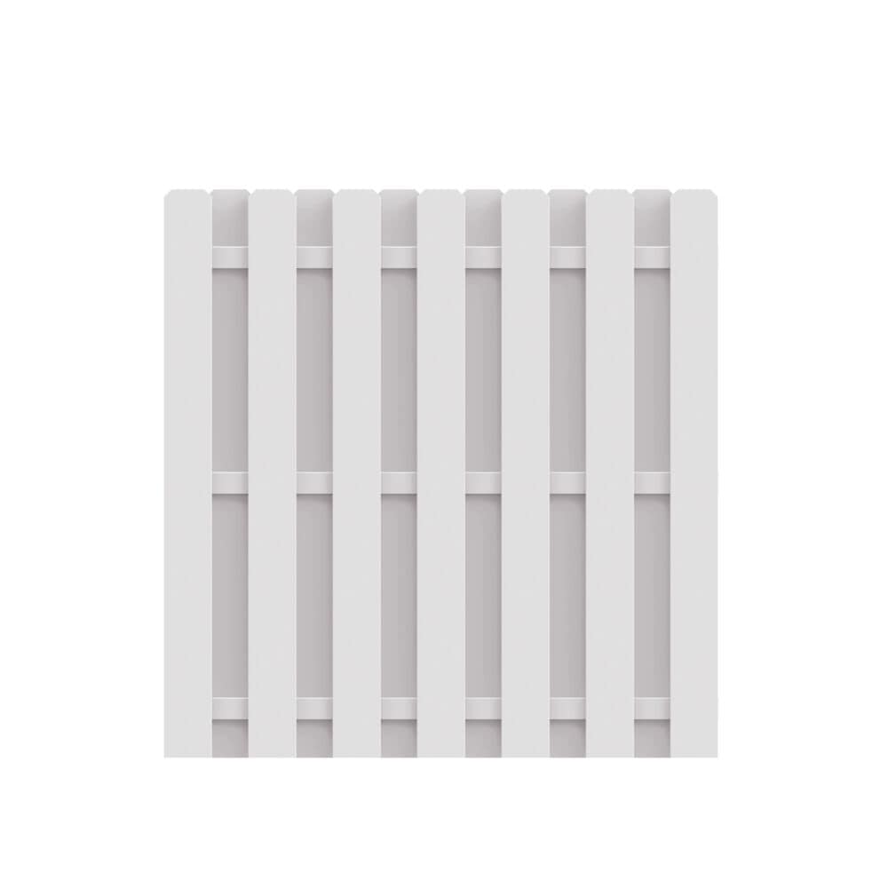 Freedom Shadowbox 6-ft H x 6-ft W White Privacy Vinyl Fence Panel (Assembled)