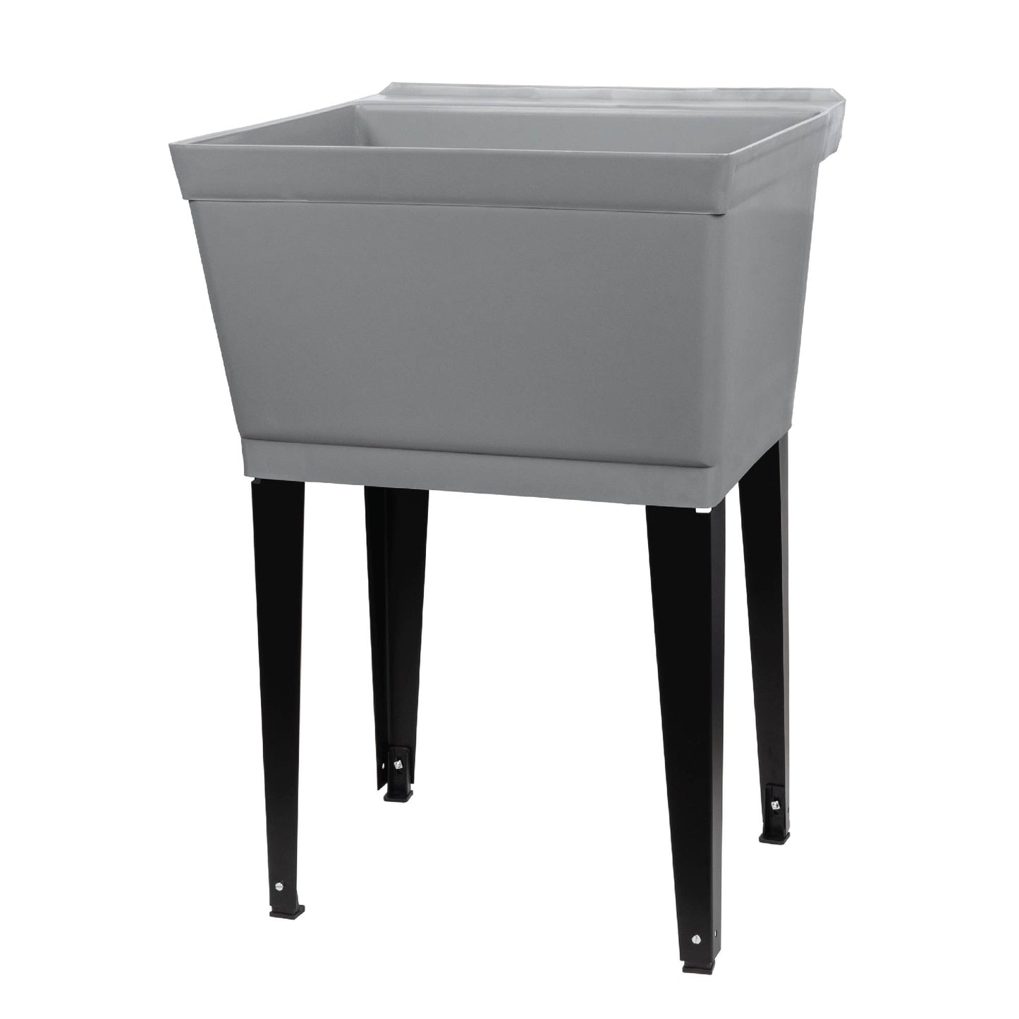 Cambridge Resources 23.5" x 22.875" Grey Freestanding Utility Tub with Drain