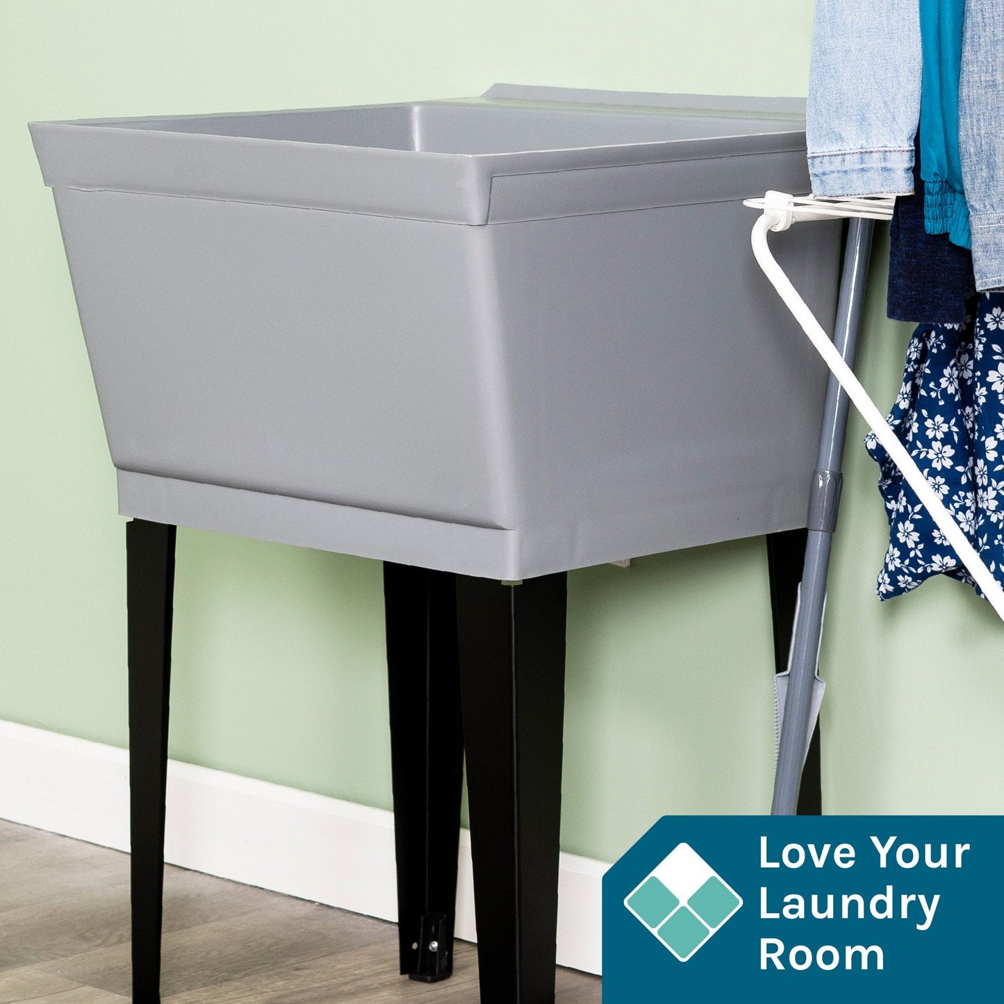 Cambridge Resources Grey Freestanding Utility Tub with Drain