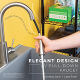 Cambridge Resources Freestanding Utility Tub with High-Arc Faucet - Gray