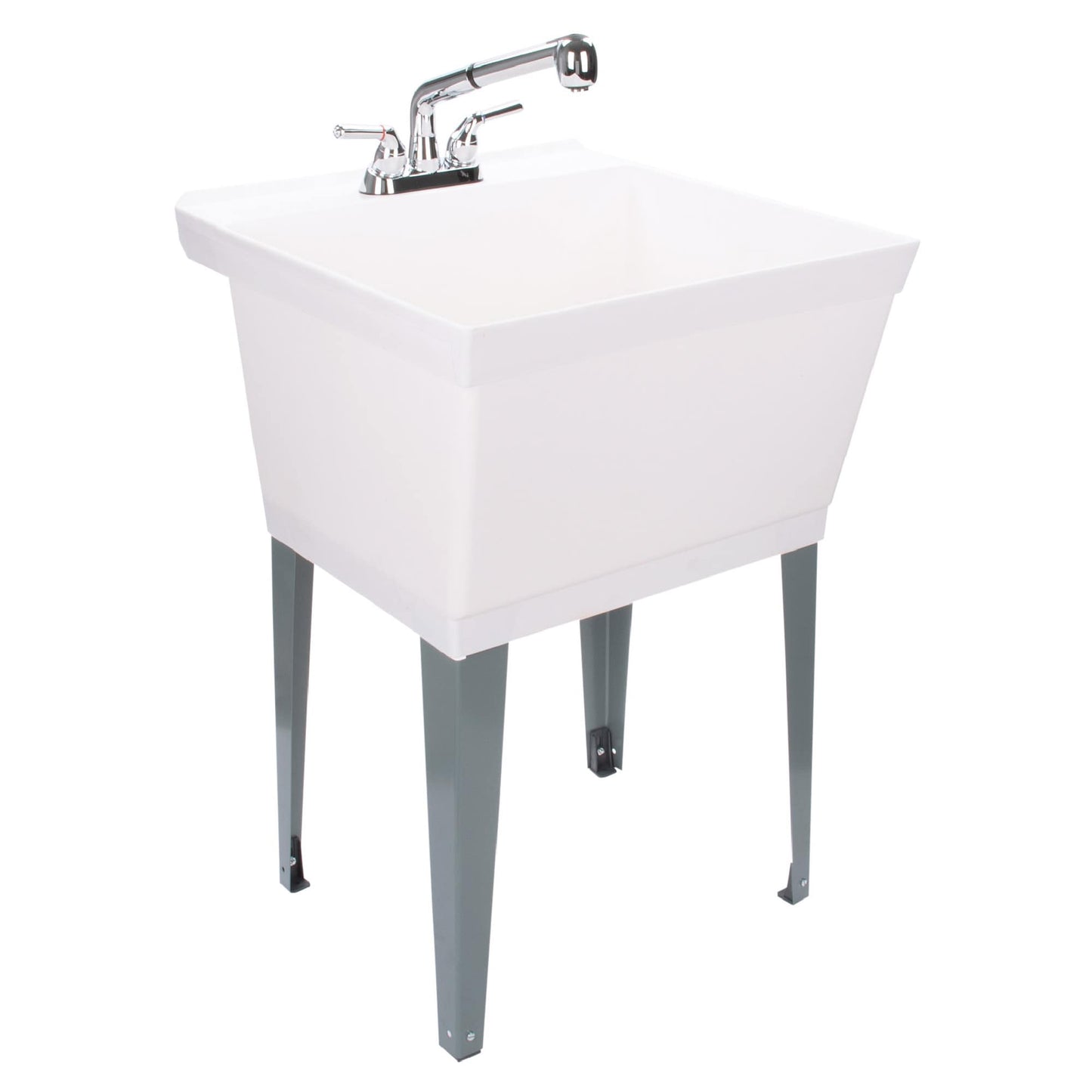 Cambridge Resources Freestanding White Utility Tub with Faucet