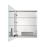 allen + roth Landen 24-in x 30-in Lighted LED Surface/Recessed Mount Silver Mirrored Soft Close Medicine Cabinet with Outlet