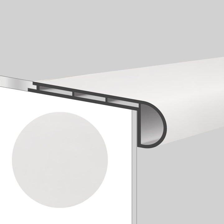 Lucida USA 3-in x 48-in Piano White Vinyl Floor Stair Nose