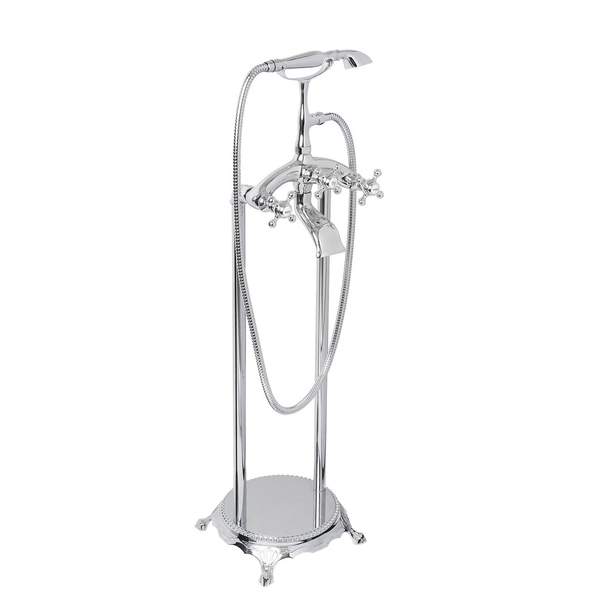 AKDY 40-in Chrome 3-Handle Freestanding Bathtub Faucet with Hand Shower