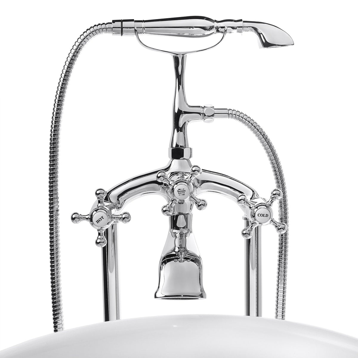 AKDY 40-in Chrome 3-Handle Freestanding Bathtub Faucet with Hand Shower