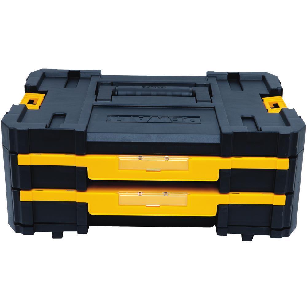 TSTAK IV 7 in. Stackable 18-Compartment Double Shallow Drawer Small Parts & Tool Storage Organizer - Super Arbor