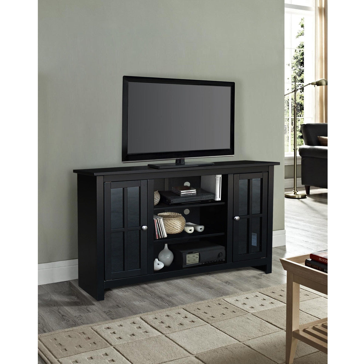 International Concepts Traditional Black Tv Cabinet (Accommodates TVs up to 52-in)