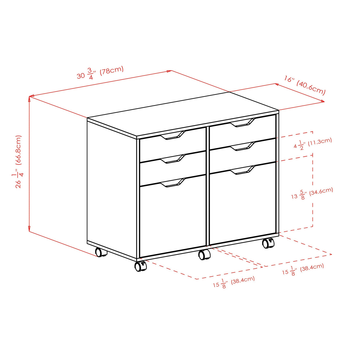 Winsome Wood Halifax White 4-Drawer 32.13-in File Cabinet