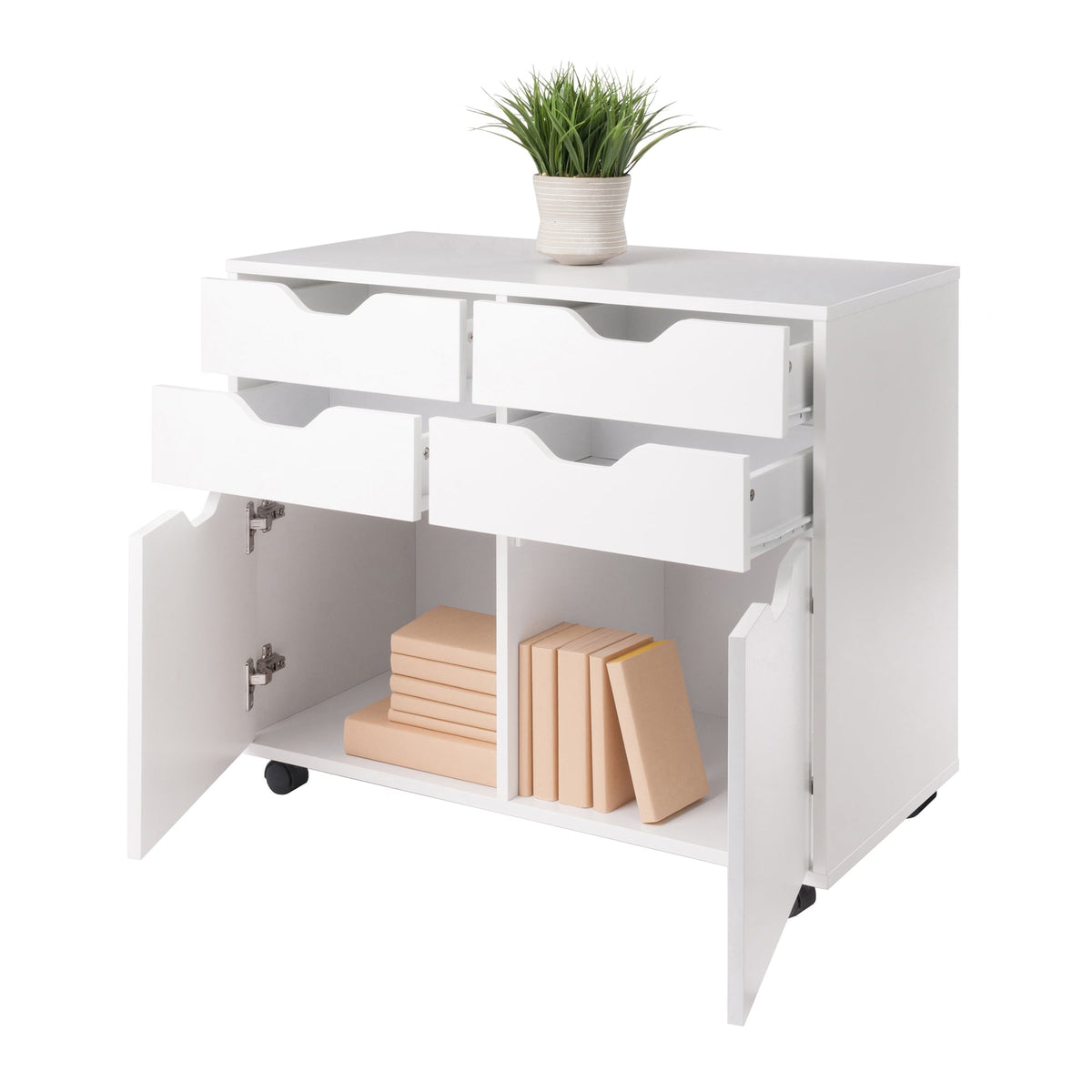 Winsome Wood Halifax White 4-Drawer 32.13-in File Cabinet