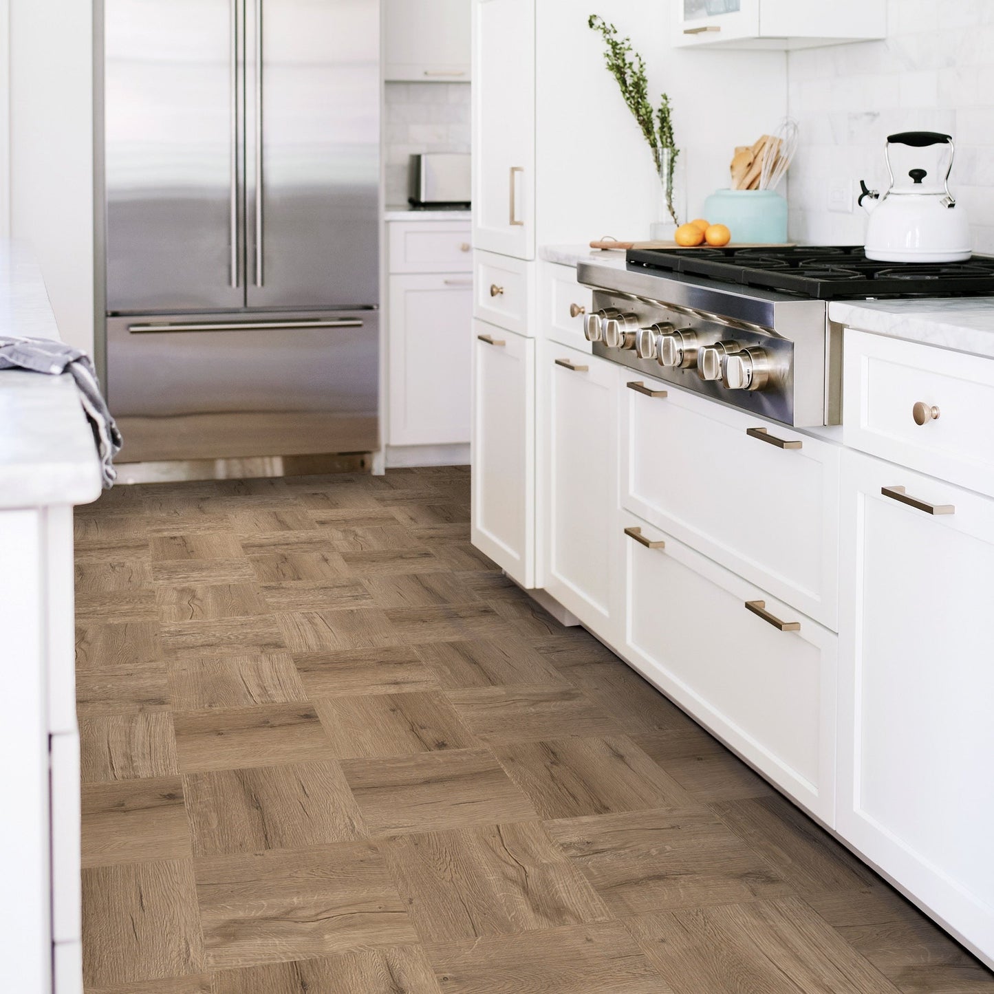 FloorPops Brown 12-in x 12-in Water Resistant Peel-and-Stick Luxury Vinyl Tile Flooring, 20-sq ft Carton