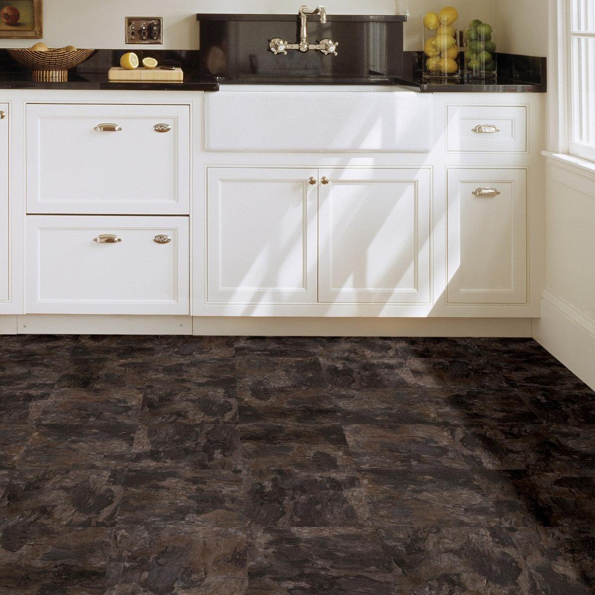 FloorPops Brownstone 12 in. W x 12 in. L Peel and Stick Floor Vinyl Tiles, 20 Tiles (20 sq. ft. Case)