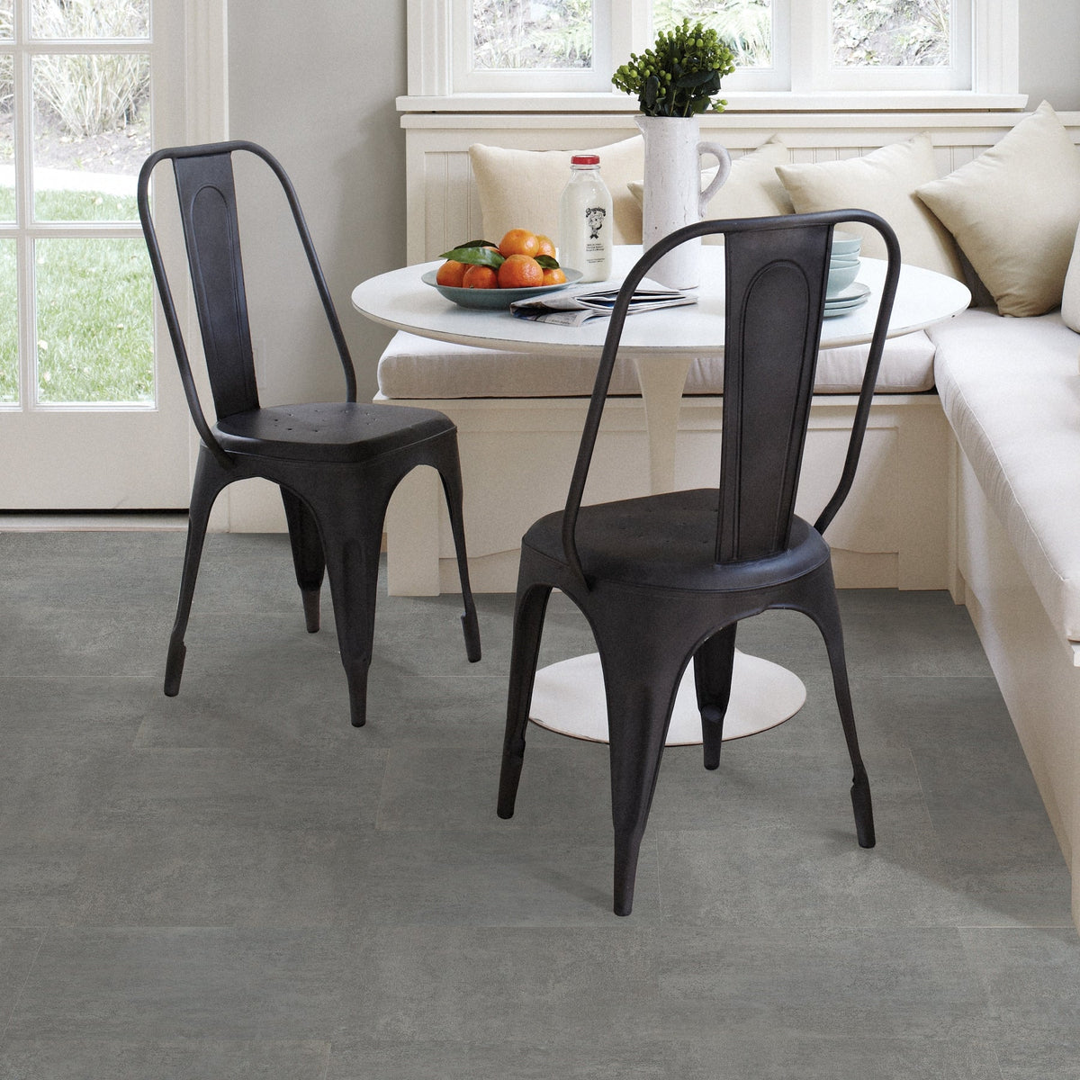 FloorPops Grey 12-in x 12-in Water Resistant Peel and Stick Vinyl Tile Flooring, 20-sq ft Carton