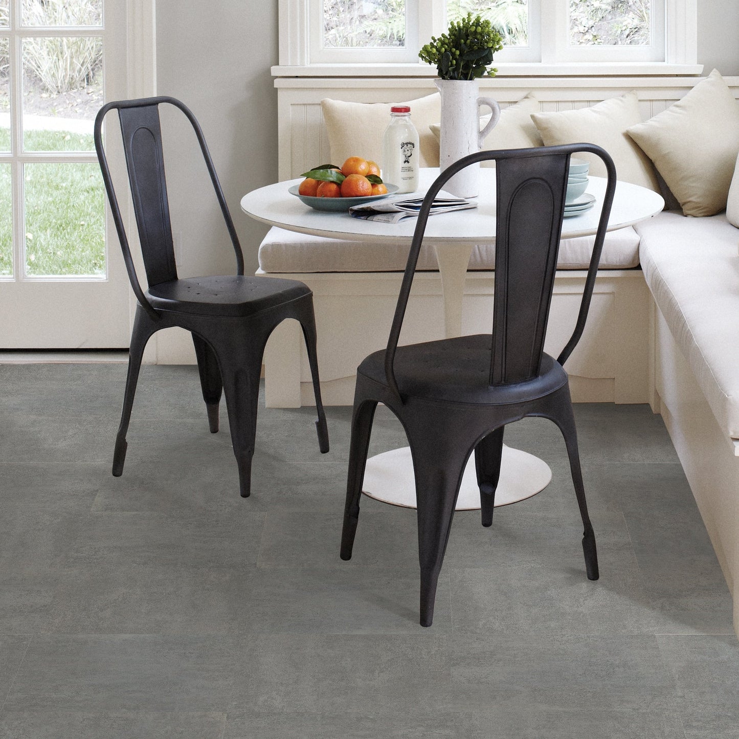FloorPops Grey 12-in x 12-in Water Resistant Peel and Stick Vinyl Tile Flooring, 20-sq ft Carton