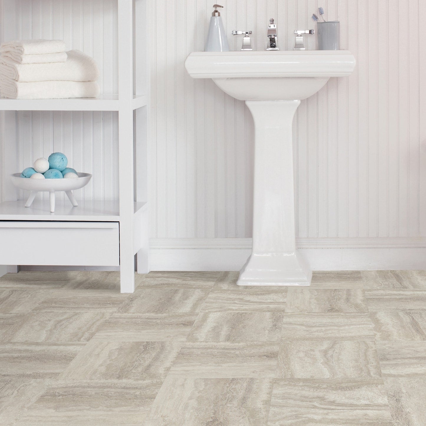 FloorPops Grey 12-in x 12-in Water Resistant Peel and Stick Vinyl Tile Flooring (20-sq ft)