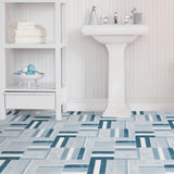 FloorPops Blue 12-in x 12-in Water-Resistant Peel-and-Stick Vinyl Tile Flooring, 20-sq ft Carton