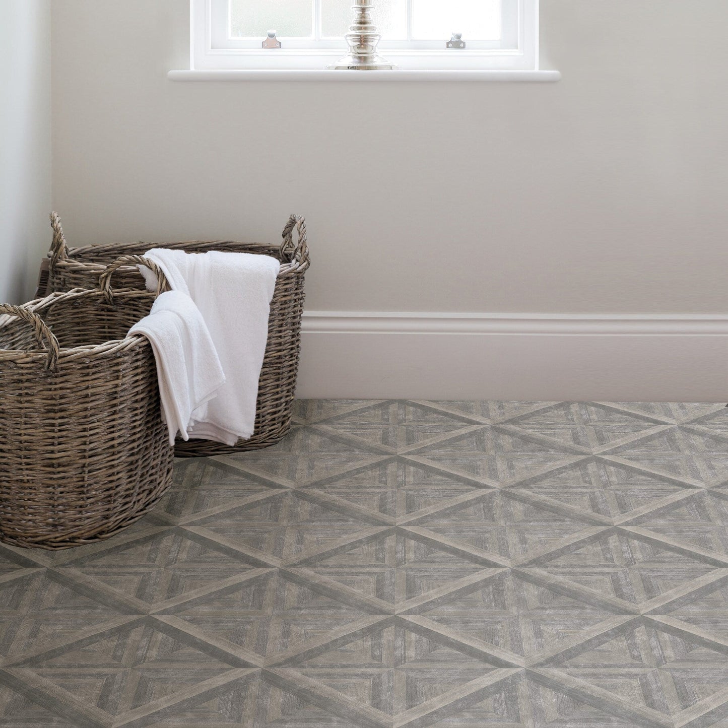 FloorPops Grey 12-in x 12-in Water-Resistant Peel-and-Stick Vinyl Tile Flooring, 20-sq ft Carton