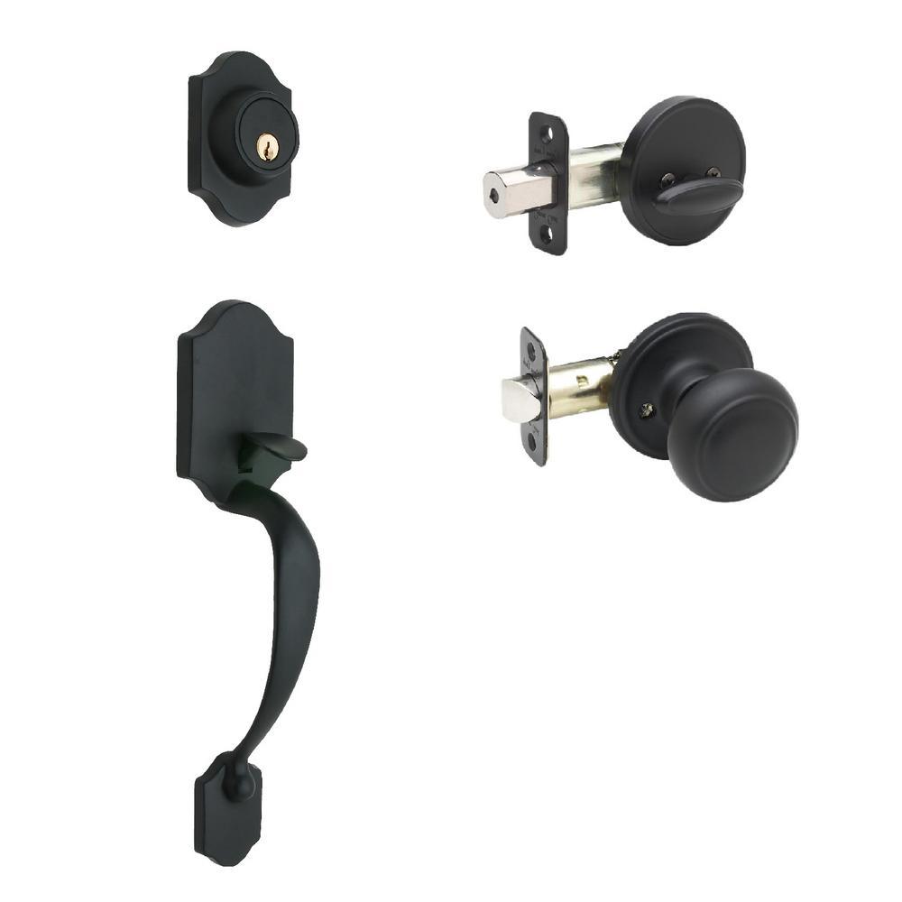 Heritage Black Door Handleset and Colonial Knob Trim - Super Arbor