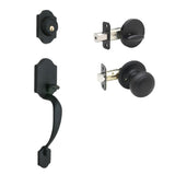 Heritage Black Door Handleset and Colonial Knob Trim - Super Arbor