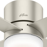 Hunter Advocate 54-in Matte Nickel Indoor Smart Ceiling Fan with Integrated LED Light & Remote, Wi‑Fi SIMPLEconnect, DC Motor (4-Blade)