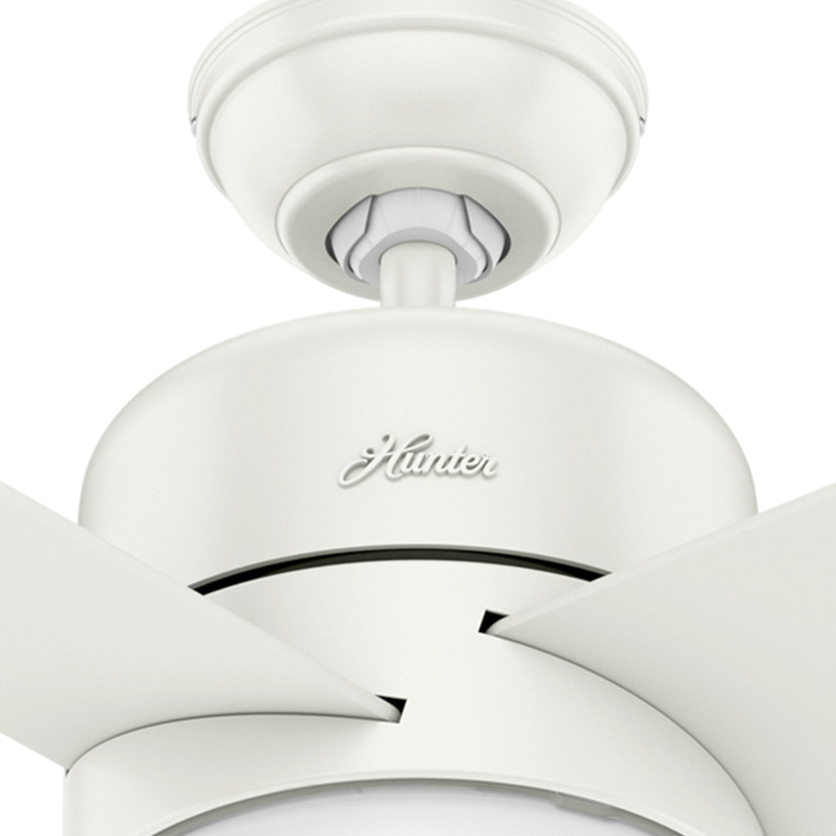 Hunter Advocate WIFI Enabled DC Motor 54-in Fresh White Indoor Smart Ceiling Fan with Remote (4-Blade)