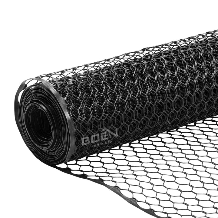 BOEN Black Plastic Extruded Mesh Rolled Fencing, 50 ft x 2 ft, 6-Gauge