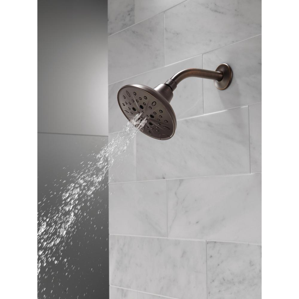 5-Spray 6 in. Single Wall Mount Fixed Shower Head in SpotShield Venetian Bronze - Super Arbor
