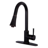 Kingston Brass Concord Oil-Rubbed Bronze 1-Handle Deck-Mount Pull-Down Handle Kitchen Faucet