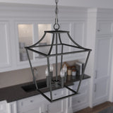 Hunter Laurel Ridge 4-Light Natural Iron Traditional Lantern LED Medium Hanging Pendant Light
