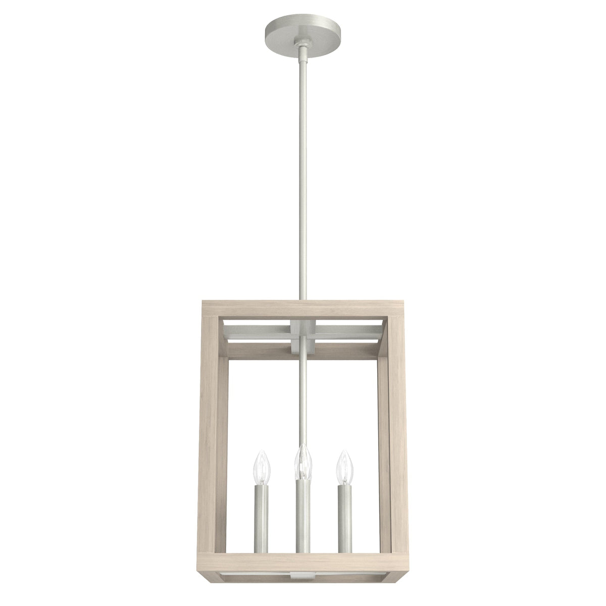 Hunter Squire Manor 4-Light Brushed Nickel Modern/Contemporary Lantern LED Medium Hanging Pendant Light