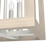 Hunter Squire Manor 4-Light Brushed Nickel Modern/Contemporary Lantern LED Medium Hanging Pendant Light