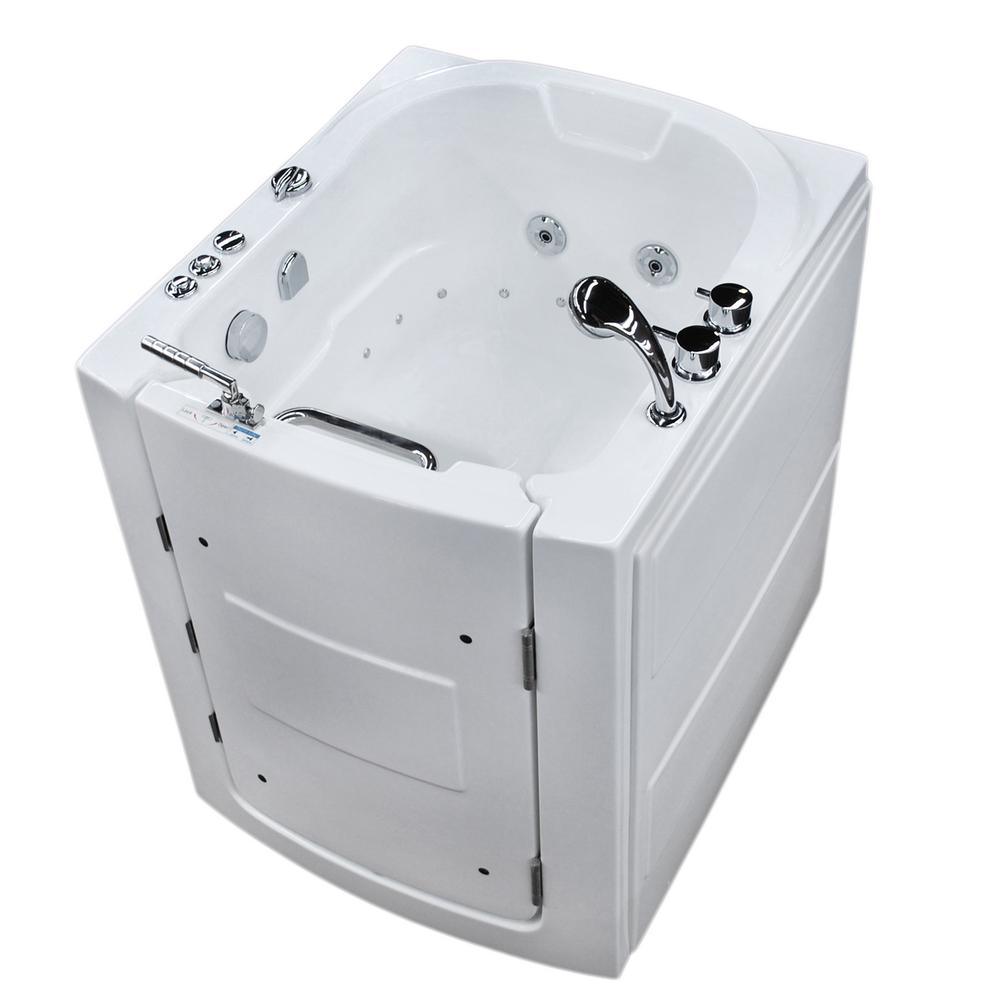 HD Series 38 in. Right Swinging Door Walk-In Whirlpool and Air Bath Tub with Right Swinging Door in White - Super Arbor