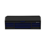 72 in. x 24 in. 10-Drawer Tool Top Chest with Power and USB Outlets in Black and Blue - Super Arbor